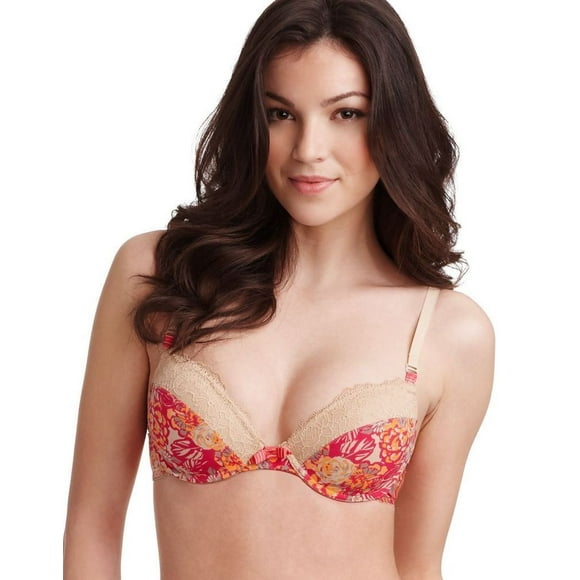 ELLE MACPHERSON Intimates FLORAL Lace YORKSHIRE ROSE American Nude BRA ( 32D )