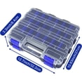 thumbnail image 3 of UYGDUY-Tools Organizer Box Small Parts Storage Box 50-Compartment Double Side Hardware Organizers with Removable Plastic Dividers for Screws, Nuts, Nails, Bolts, Blue, 3 of 4
