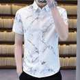 thumbnail image 3 of Camisas y blusas de manga corta con estampado para hombre de negocios, de algodón y seda con estampado de lunares, baratas, nuevas en Asia, ropa S, 3 of 5
