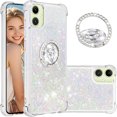 thumbnail image 7 of CCSmall for Samsung Galaxy A07 Case Clear Glitter Bling for Women Girl, Flowing Liquid Quicksand Sparkly Phone Cover with Diamond Ring Holder Case for Samsung A07 4G LSZ Colorful, 7 of 7