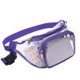 thumbnail image 2 of Bolsa Riñonera impermeable transparente a la moda para viajes deportivos, miniriñoneras (púrpura) JShteea Para Estrenar, 2 of 6