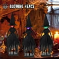 thumbnail image 4 of Uxgjfwu LED Witch Figurines Set of 3 Primitive Spooky Decor with Multi-Color Lights, Halloween Shelf Decor for Mantel Tabletop Indoor Display, 4 of 8