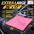 thumbnail image 3 of R.A. 26x17 Shammy Cloth for Car Drying - Super Absorbent Synthetic Chamois with 20x Water Absorption, Streak-Free Finish & Storage Container - Large PVA Car Towels (Pink), 3 of 9