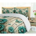 thumbnail image 5 of Ambesonne Rustic Duvet Cover Set, Farmhouse Cold Tone Daisies, Calking, Turquoise and Grey Yellow, 5 of 6