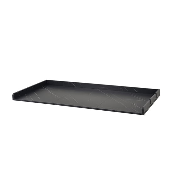 KFFKFF Washer Dryer Countertop, 54 x 27.5 in Marble Surface with Edge & 2 Hooks, Water-Resistant Laundry Machine Topper for Organizing and Storage in Laundry Rooms or Pantries, Black