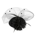 thumbnail image 4 of Prolriy Fascinators Hats for Women Party Hats Women Hat Cocktail for and Fascinators Pillbox Tea Headwear Girls Headband Hair Accessories for Women Black One Size, 4 of 5