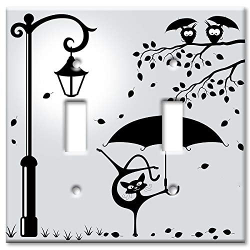 Wall Plate Girl With Unbrella Switch Plate Light Switch Cover Decorative Outlet Cover for Living Room Bedroom Kitchen