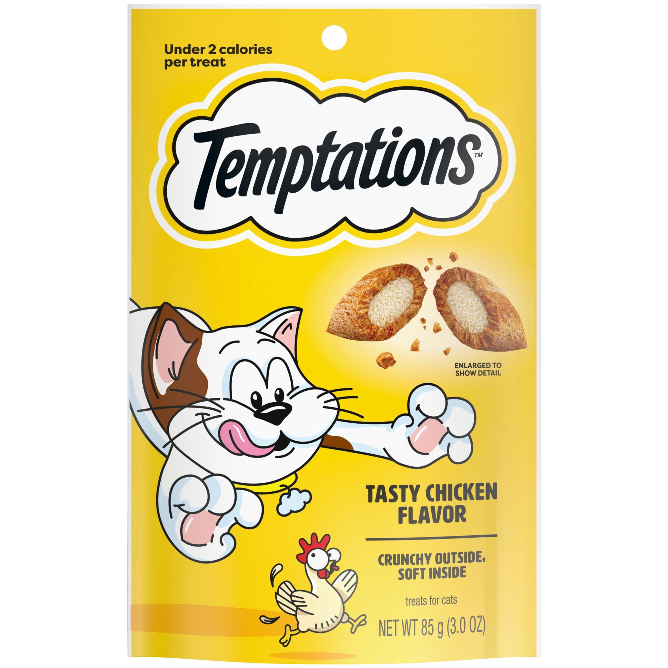 (2 pack) Temptations Classic Tasty Chicken Flavor Crunchy And Soft Treats For Cats, 3 Oz Pouch