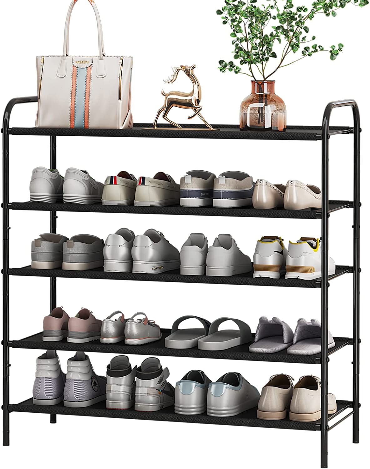 Wisdom Star 5 Tier Stackable Shoe Rack Organizer Storage, Adjustable ...