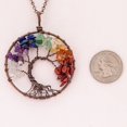 thumbnail image 4 of MINKUROW Tree of life - Gemstone Chakra Jewelry Colorful Bronze Chain Necklace - Mothers Day Gifts, 4 of 5