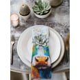 thumbnail image 3 of nqOlkjepod Funny Colorful Cow Cloth Napkins Set of 6 Reusable Dinner Napkins, Retro Rustic Oil Painting Wood Grain Cocktail Napkin Washable Table Napkins for Wedding/Party/Baby Shower 20"x20", 3 of 8