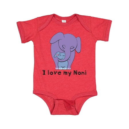 

Inktastic I Love My Noni Elephant Purple Blue Gift Baby Boy Bodysuit