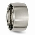 thumbnail image 4 of Grey Titanium Ring Band Wedding Comfort Domed 12mm Brushed, 4 of 6