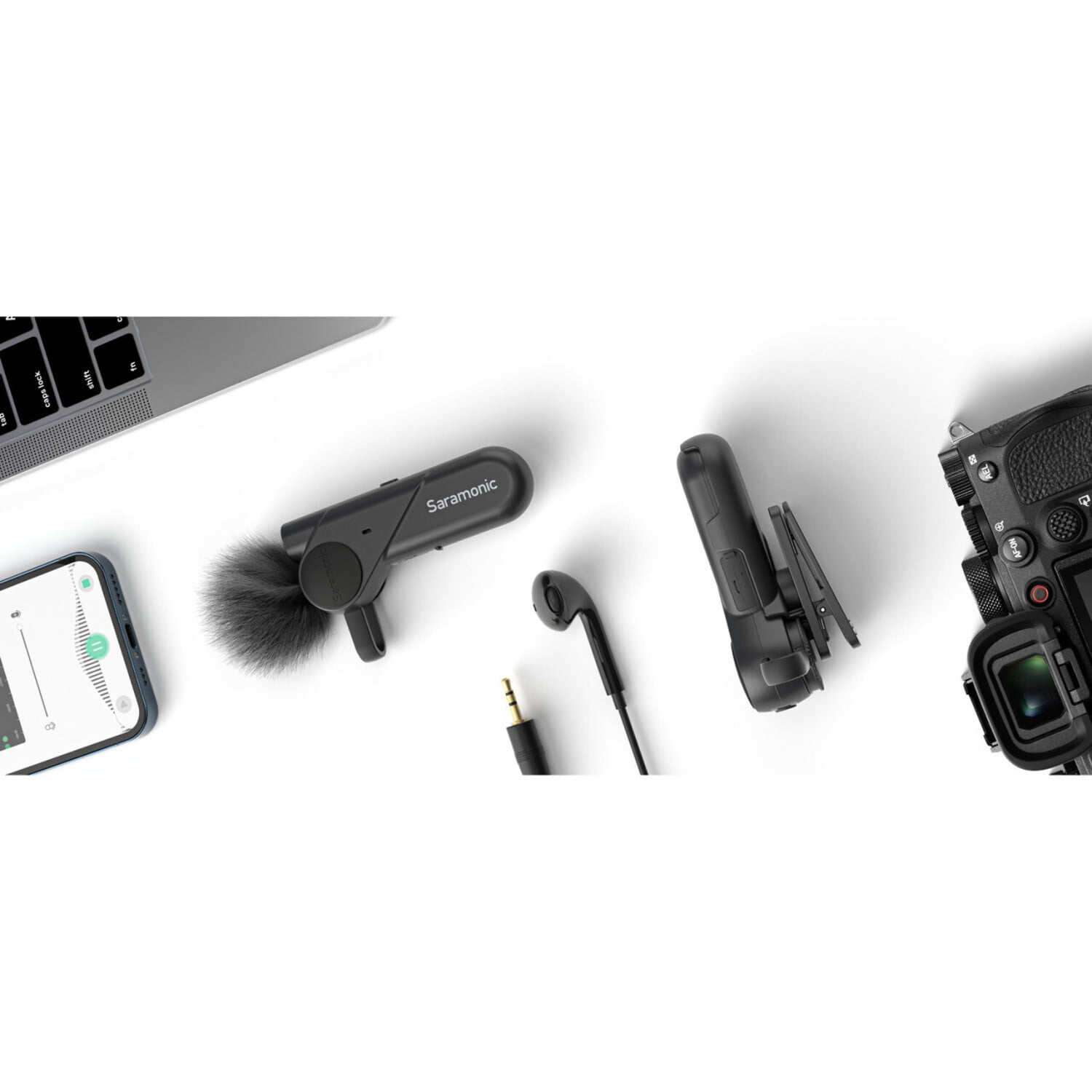 Saramonic BTW Wireless BT Clip-On Mic w/ Headphone Out & Noise Reduction for Computers, Mobile Devices & More