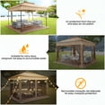 thumbnail image 4 of COBIZI Outdoor Canopy Gazebo 11x11 Pop up Gazebo Patio Gazebo with 4 Mosquito Netting Outdoor Canopy Shelter with 121 Square feet of Shade for Outdoor Lawn, Party, Garden, Backyard and Deck, Khaki, 4 of 10