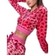 thumbnail image 5 of Abrigo corto para mujer Sunloudy, tops de manga larga con estampado de corazones con cremallera y bolsillos para primavera otoño, rojo, S/M/L Sunloudy  S M L, 5 of 9