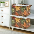 thumbnail image 2 of Yayeee Foldable Storage Basket for Shelves with Handles Waterproof Cloth Bins, Colorful Autumn Leaves, 2 of 7