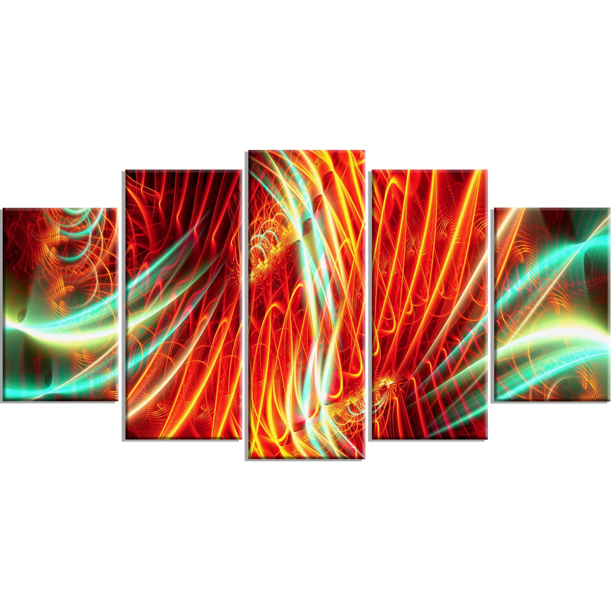 Design Art Light Show Abstract Canvas Art, 5 Panels, 60" x 32"