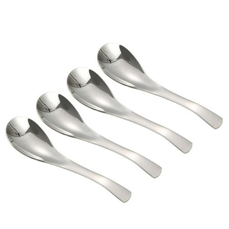 

Hemoton 4pcs Thick Heavy-weight Soup Spoons Stainless Steel Soup Spoons Table Spoons (Middle Size)