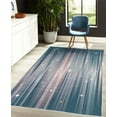 thumbnail image 4 of Space Decorative Rug, Abstract Colourful Beams Backdrop White Stars Space Inspired Lines Print, Quality Carpet for Bedroom Dorm and Living Room, 6 Sizes, Purpleblue Ivory, by Ambesonne, 4 of 4