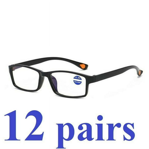 12 Packs Mens Womens Rectangle Reading Glasses Blue Light Blocking Readers  1.00