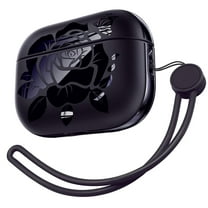 HALLEAST for AirPods Pro 2 Case, Rose Carved TPU Protective Cover with Strap, Wireless Charging, LED Visible, for Apple AirPods Pro 2nd Generation 2022 Accessories for Women and Girls, Blackberry