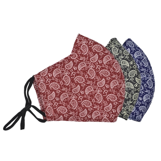 3 Cubrebocas Reutilizable Estampado FACEX AMERICAN Paliacate