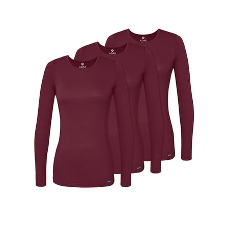 

Adar Underscrubs for Women 3 Pack - Long Sleeve Underscrub Comfort Tee
