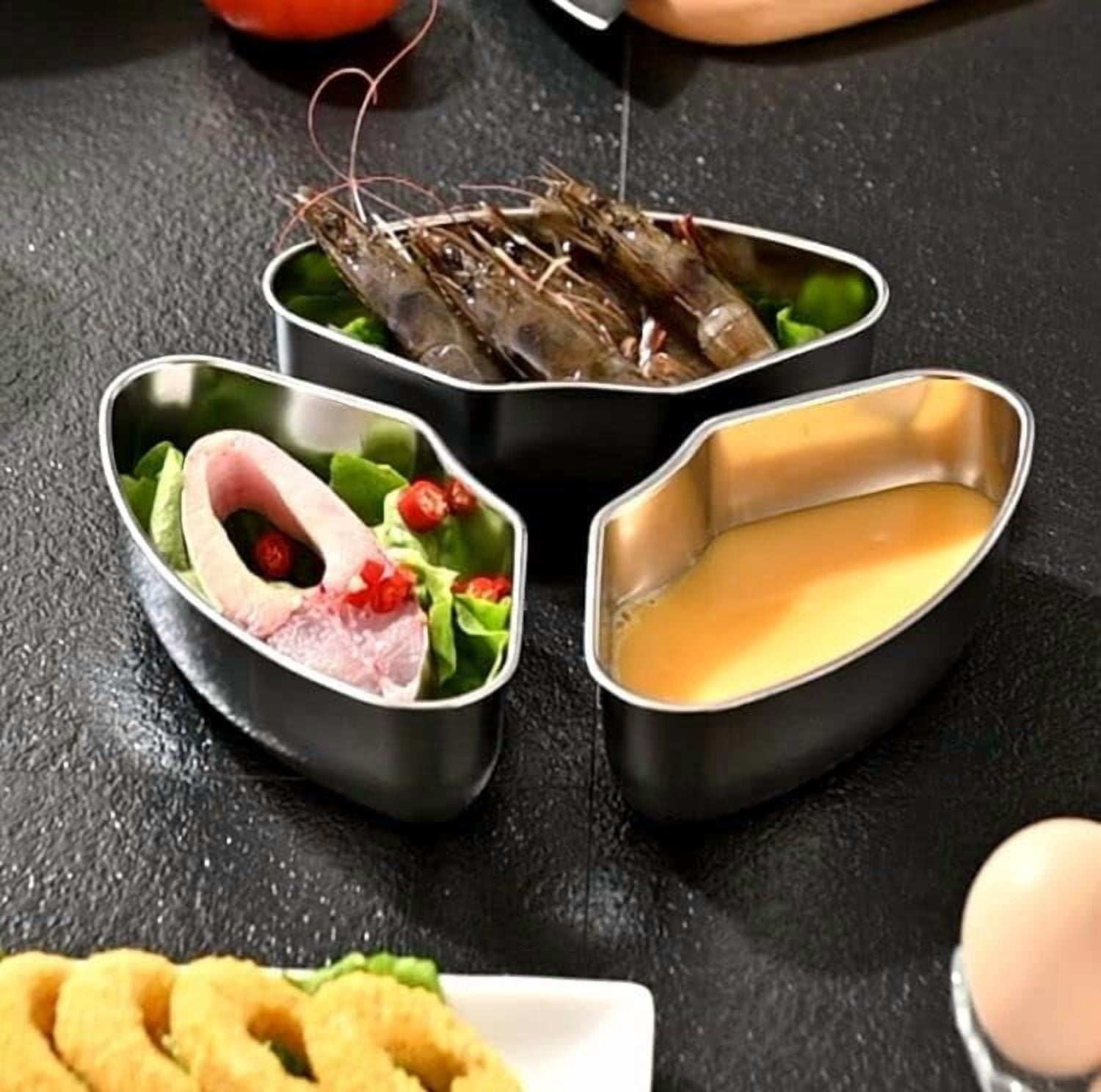 ABPETE  Individual Food Steamer Box Tray Set, 3pack Stainless Steel Mini Steamer Cookers Insert Pot Food Holder for Instant Pot n Air Fryer to Quick Prepare Meal
