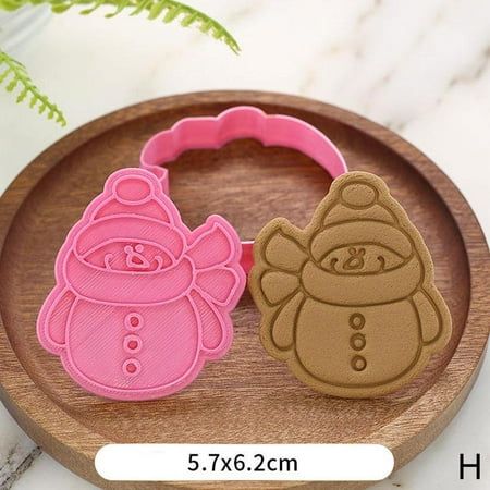 

Christmas Cookie Cutters Fondant Cutter Embosser Santa Claus Elk Gloves Q1Z2