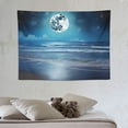 thumbnail image 4 of ONETECH  Ocean Tapestry for Wall Decor,Full Moon Blue Sea Beach Tapestries,Starry Night Sky Wall Hanging Blanket for Bedroom Living Room Dorm Party Decorations, 4 of 7