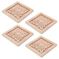 thumbnail image 4 of 4Pcs Carving Applique Simple and Stylish Design for Bed Headboard Pine Wood 8.00X8.00X0.80Cm, 4 of 9