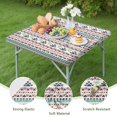 thumbnail image 4 of Vibrant Boho Pattern Tablecloth with Stretch Fit Design for 36 Inch Square Indoor Outdoor Table Protection, 4 of 6