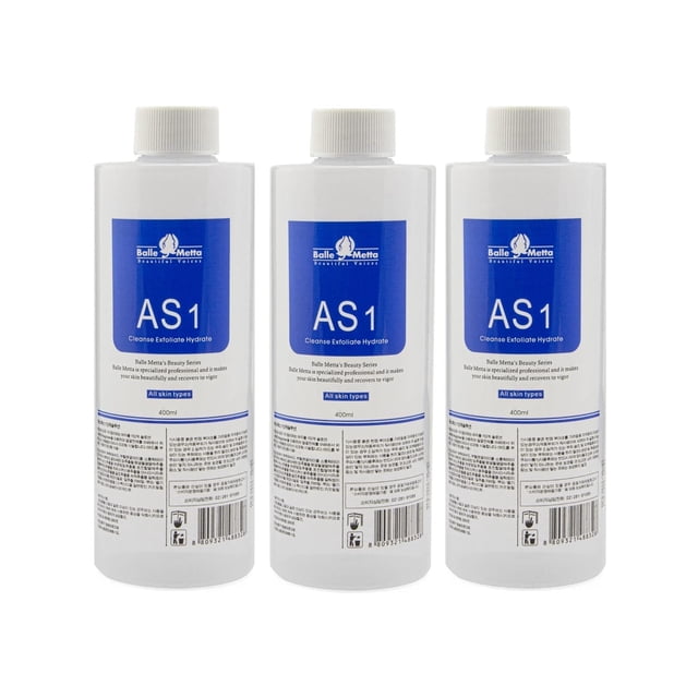 Solución de Peeling Acuático AS1 SA2 AO3 Serum Aquapeel para Cuidado Facial con Máquina de Dermabrasión, Limpieza e Hidratación 400 ml - Set de 3 Botellas Elitzia ETAS01