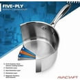 thumbnail image 4 of AVACRAFT Multipurpose Stainless Steel Saucepan with Glass Lid, 1.5 Quart, Two Side Spouts, Ergonomic Handle, 4 of 6