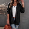thumbnail image 2 of DHFJKG Women Knitted Cardigan Longline Solid Color Open Front Sweater Wrap Draped Outerwear Soft Loose Fit Leisure Coat, 2 of 6