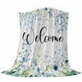 thumbnail image 6 of Watercolor Flowers Blanket Soft Cozy Warm Throw Blanket for Couch, Plush Fuzzy Flannel Fleece Blankets for Sofa, Blue Garden Floral Farm Botanical Bed Blankets Lightweight Gifts for Women, 40"x60", 6 of 9