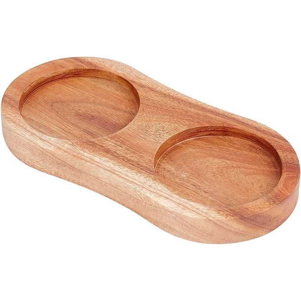 Bandeja de madera para molinillo de sal y pimienta Bandeja de madera de acacia Soporte para molinillo de pimienta Molinillos y agitadores Soporte para molinillo de sal y pimienta