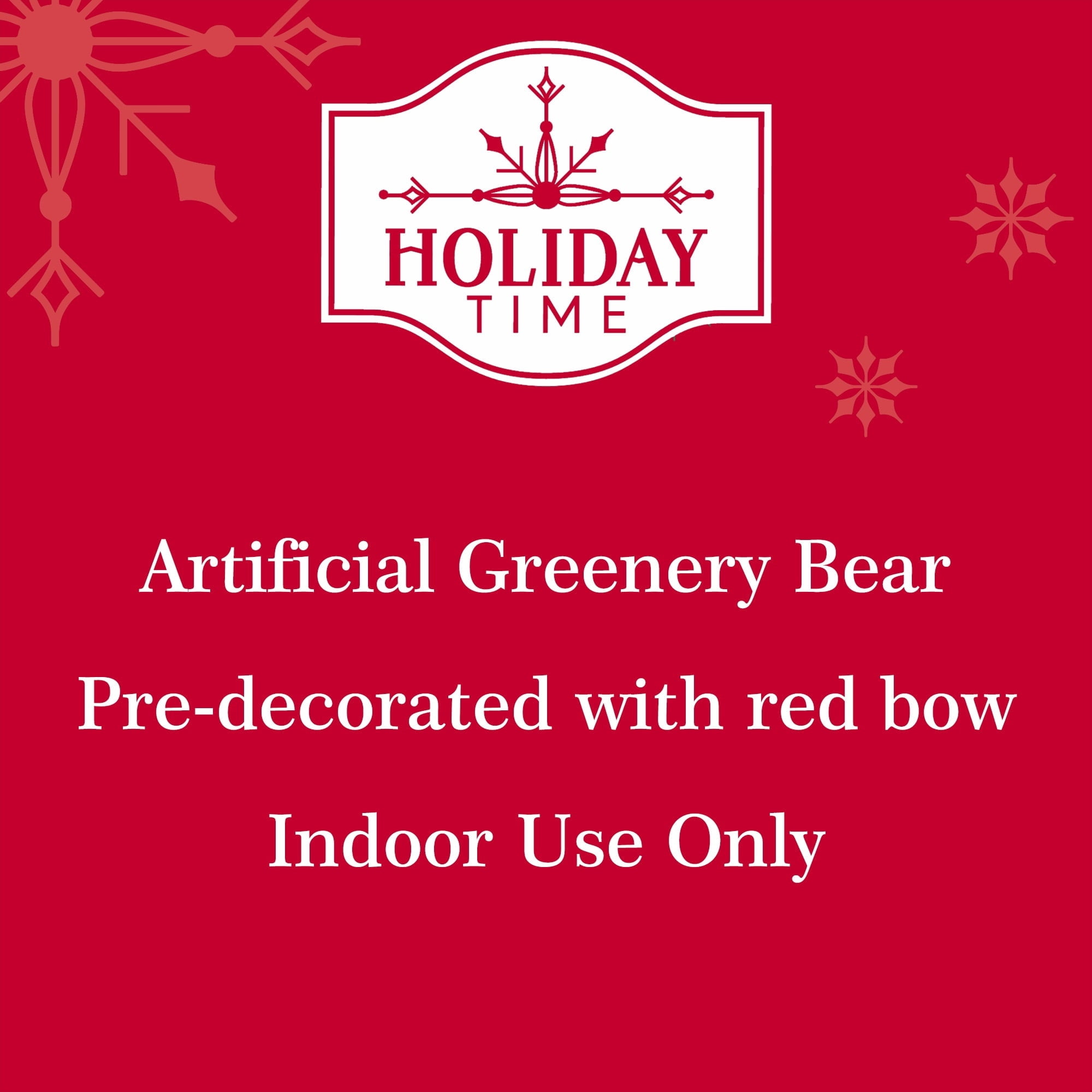 Topiary Bear Christmas Decoration, Green and Red, 13", by Holiday Time