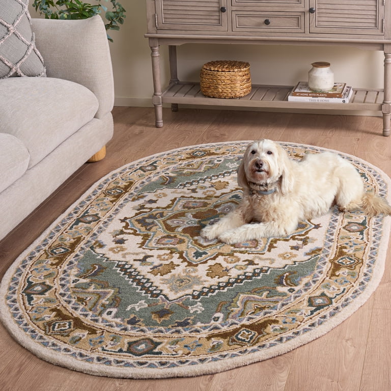 ラグ・カーペット wind and sea SEA DOOR RUG MAT IVORY Safavieh Heritage York Oriental Wool Area Rug, Ivory/Light Blue, 8