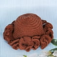 thumbnail image 4 of Dsseng Sweet Girls Crochet Ruffled Brim Bucket Hat Cute Ladies Fisherman Hat Exaggerated Style Teens Winter Windproof Hat, 4 of 21