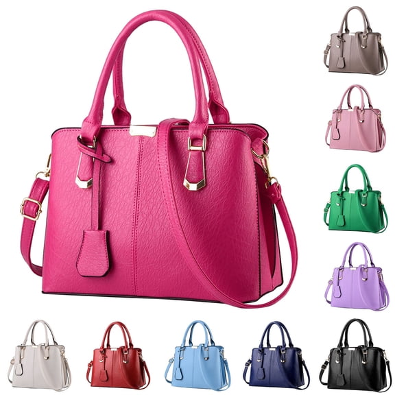 Women Fashion Purses and Handbags Shoulder Tote Bags Top Handle Satchel for Women,Versatile Canvas Shoulder Bag with Zipper, Big Capacity Handbag for Work, Travel, Shopping & Daily Use(Hot Pink)
