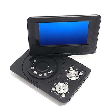 Portable DVD Player 7.8 Chassis Swivel Screen Travel Media Player Kit with Gamepad & Car Charger Travel Gear