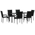 thumbnail image 6 of Bowery Hill Contemporary Powder-Coated Garden Dining Set in Black, 6 of 17