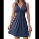 thumbnail image 1 of Vestido Elegante de Verano para Mujer, con Escote en V y Volantes, Sin Mangas, Ajustado, para Fiesta, Club, Azul XL, 1 of 7
