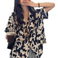 thumbnail image 4 of Camisa de verano Nikou estampado floral para mujer manga corta, 4 of 9