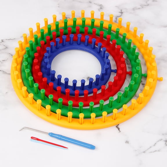 YYUZH Round Knitting Loom Set Kit with Hook Needle and Pompom Maker for DIY Knitting Projects Scarves Hats and Sweaters Easy to Use for All Skill Levels