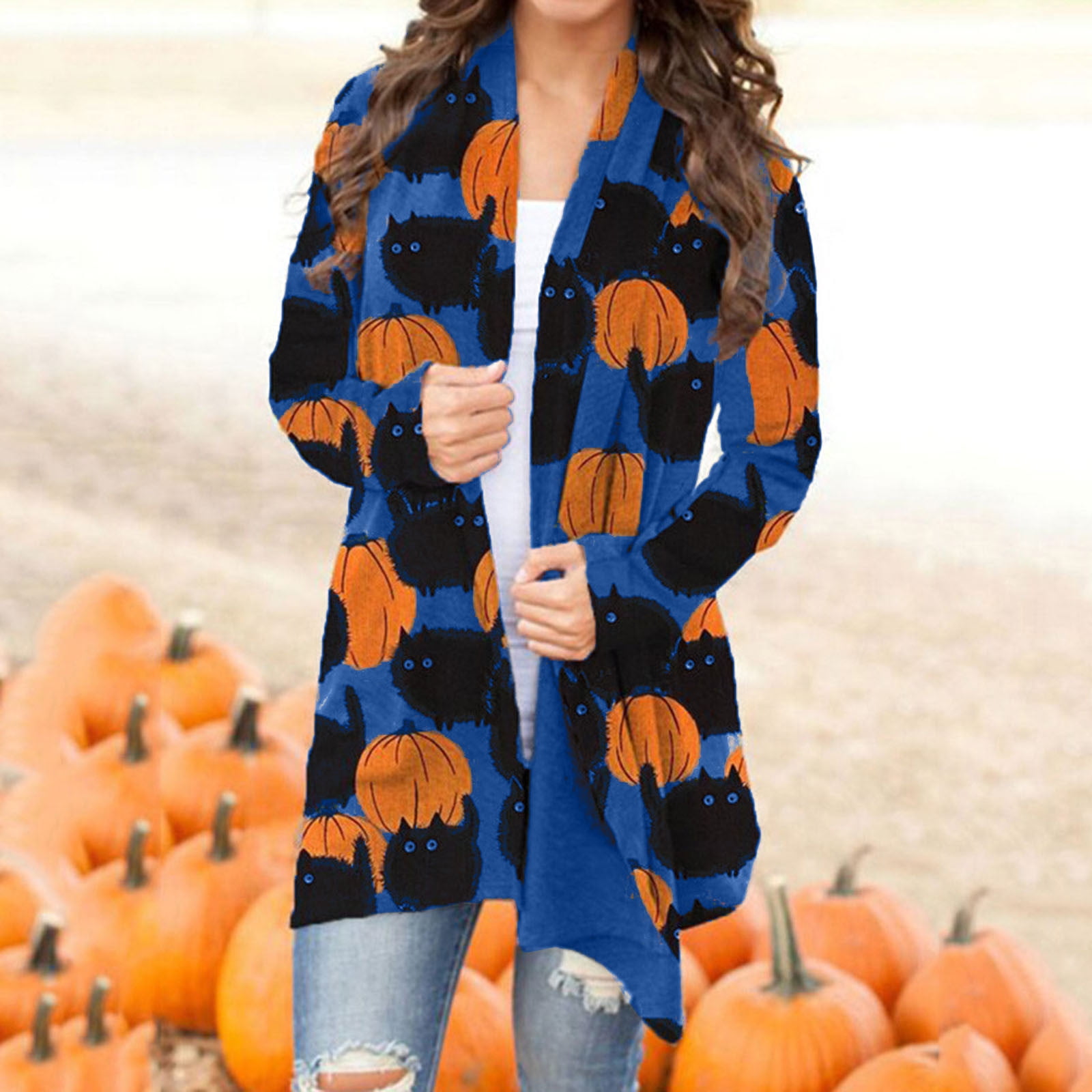 cat pumpkin cardigan