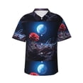 thumbnail image 2 of Picia Artistic Moon Rose Gentle Cotton Regular Fit Short Sleeve Casual Hawaiian Shirt for Men-Small, 2 of 8