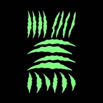 Dinosaur Claws Scratch Vinyl Decal Sticker Luminescent Neon Glow Lime Green Industrial Grade USA-Made Wall Bumper Window Kid Room 15" inch Large sheet